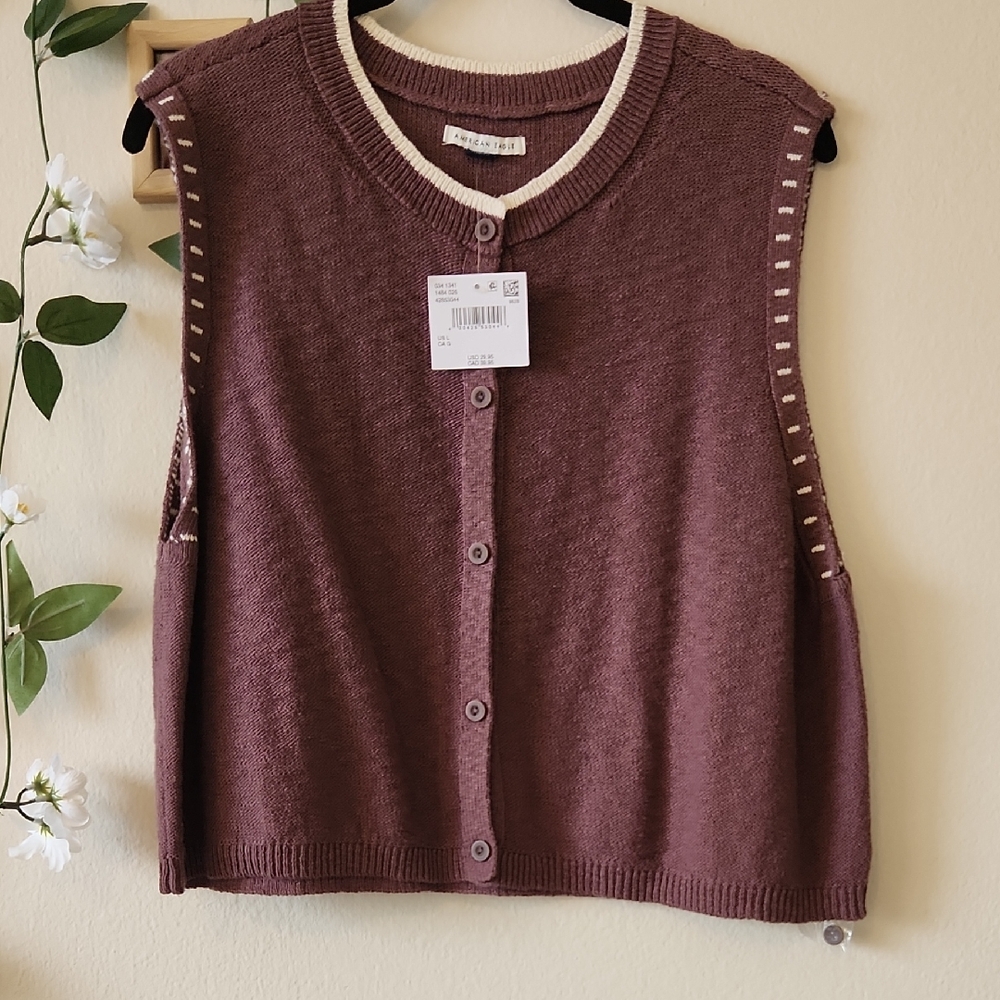 NWT - American Eagle Outfitters Brown Sweater Vest - L